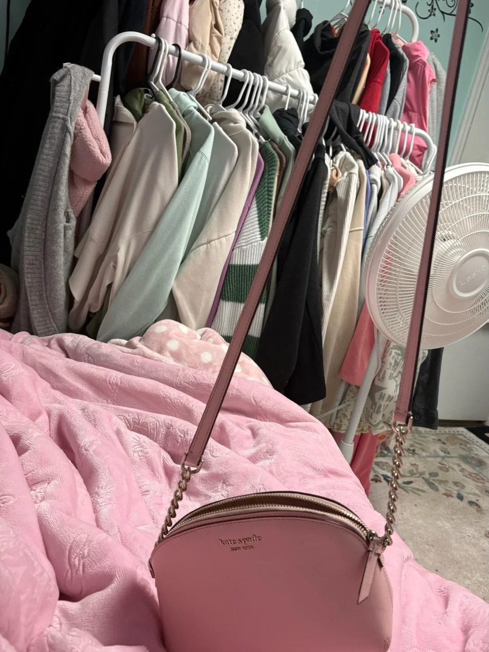 kate spade Pink Saffiano Dome Crossbody